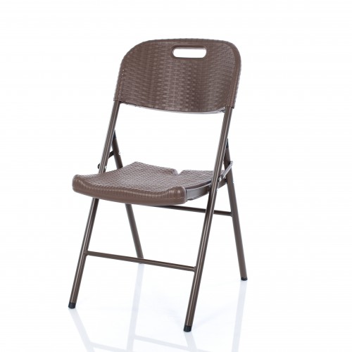 Sulankstoma plastikinė kėdė ruda